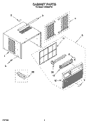 CABINET PARTS Diagram and Parts List for ACQ058PR2  Whirlpool Air Conditioner