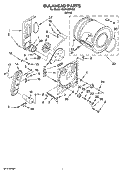 BULKHEAD PARTS, OPTIONAL PARTS (NOT INCLUDED) Diagram and Parts List for EGD4300VQ0  Estate Dryer