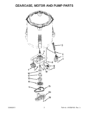 GEARCASE, MOTOR AND PUMP PARTS Diagram and Parts List for 7MWTW1700BQ0  Whirlpool Washer