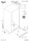 CABINET, LITERATURE Diagram and Parts List for EV150FXJW00  Whirlpool Freezer
