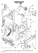 CABINET PARTS Diagram and Parts List for NGD5500TQ0  Amana Dryer