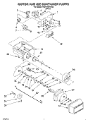 MOTOR AND ICE CONTAINER Diagram and Parts List for RS22AQXGW03  Roper Refrigerator