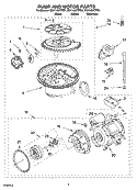 PUMP AND MOTOR PARTS Diagram and Parts List for DU1145XTPB1  Whirlpool Dishwasher