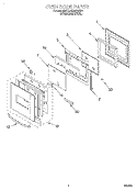 OVEN DOOR Diagram and Parts List for KEMS308GSS0  KitchenAid Microwave Oven Combo