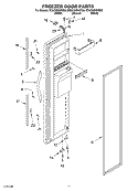 FREEZER DOOR Diagram and Parts List for ED5CHQXKB00  Whirlpool Refrigerator