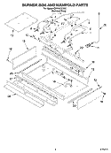 BURNER BOX & MANIFOLD Diagram and Parts List for KDRP467KSS0  KitchenAid Range