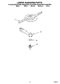 LOWER WASHARM PARTS Diagram and Parts List for GU2700XTSY0  Whirlpool Dishwasher