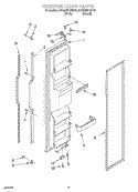 FREEZER DOOR Diagram and Parts List for KSRE25FHBT01  KitchenAid Refrigerator