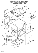 CABINET AND FRAME PARTS Diagram and Parts List for GVW9959KL3  Whirlpool Washer