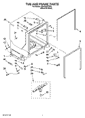 Part Location Diagram of W10412852 Whirlpool TUB-DISHWR
