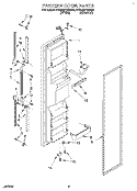 FREEZER DOOR Diagram and Parts List for 4YED25PWBW00  Whirlpool Refrigerator
