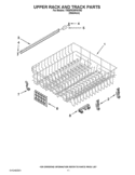 UPPER RACK AND TRACK PARTS Diagram and Parts List for 7WDF530PAYM2  Whirlpool Dishwasher