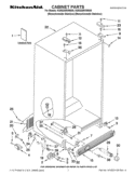CABINET PARTS Diagram and Parts List for KSRS25RVMK05  KitchenAid Refrigerator