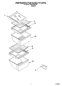 REFRIGERATOR SHELF Diagram and Parts List for 7ED5FTGXKT01  Whirlpool Refrigerator
