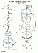 AGITATOR, BASKET AND TUB PARTS Diagram and Parts List for WTW57ESVH0  Whirlpool Washer