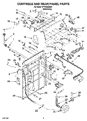 CONTROLS AND REAR PANEL PARTS Diagram and Parts List for WTW5830SW0  Whirlpool Washer