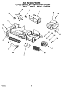 AIR FLOW PARTS Diagram and Parts List for GH5184XPB1  Whirlpool Microwave