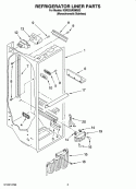 REFRIGERATOR LINER PARTS Diagram and Parts List for KSRS25RSMS03  KitchenAid Refrigerator