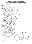 REFRIGERATOR SHELF Diagram and Parts List for KSRA25FKWH00  KitchenAid Refrigerator