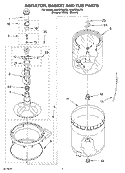 AGITATOR, BASKET AND TUB Diagram and Parts List for KAWS700JT3  KitchenAid Washer