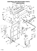CONTROLS AND REAR PANEL Diagram and Parts List for LSQ9620LW0  Whirlpool Washer