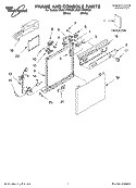 FRAME & CONSOLE, LITERATURE Diagram and Parts List for DU911PWKB0  Whirlpool Dishwasher