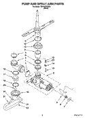 PUMP AND SPRAY ARM PARTS Diagram and Parts List for 7DP840SWSX0  Whirlpool Dishwasher