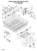 UPPER RACK AND TRACK PARTS Diagram and Parts List for KUDT03FTPA0  KitchenAid Dishwasher