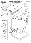 TOP AND CONSOLE PARTS Diagram and Parts List for LGR5636PT0  Whirlpool Dryer