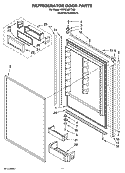 REFRIGERATOR DOOR PARTS Diagram and Parts List for KBRO36FTX02  KitchenAid Refrigerator