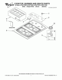 COOKTOP, BURNER AND GRATE PARTS Diagram and Parts List for SCS3017RS05  Whirlpool Cooktop
