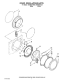 DOOR AND LATCH PARTS Diagram and Parts List for WFW9630YL00  Whirlpool Washer