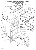 CONTROL AND REAR PANEL PARTS Diagram and Parts List for LBR5432PT0  Whirlpool Washer