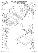 TOP AND CONSOLE PARTS Diagram and Parts List for LEQ8611LG1  Whirlpool Dryer