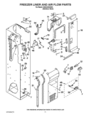 FREEZER LINER AND AIR FLOW PARTS Diagram and Parts List for KSSC42QVS03  KitchenAid Refrigerator