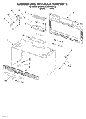 CABINET AND INSTALLATION PARTS Diagram and Parts List for GH9184XLB1  Whirlpool Microwave