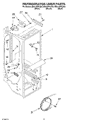REFRIGERATOR LINER Diagram and Parts List for GD5LHGXLB02  Whirlpool Refrigerator