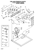 TOP AND CONSOLE PARTS OPTIONAL PARTS (NOT INCLUDED) Diagram and Parts List for LEQ9858PG0  Whirlpool Dryer