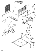 UNIT PARTS, OPTIONAL PARTS Diagram and Parts List for RT18AKXKQ09  Roper Refrigerator