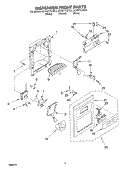 DISPENSER FRONT Diagram and Parts List for GD25FFCHT01  Whirlpool Refrigerator
