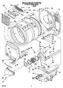 BULKHEAD PARTS Diagram and Parts List for YCEM2760KQ0  Whirlpool Dryer