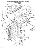 CONTROLS AND REAR PANEL PARTS Diagram and Parts List for WTW5560SQ0  Whirlpool Washer