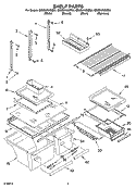 SHELF PARTS Diagram and Parts List for GR9SHKXMS01  Whirlpool Refrigerator