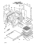 OVEN Diagram and Parts List for RF4700XWN3  Whirlpool Range
