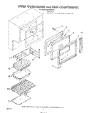 UPPER OVEN DOOR AND UNIT COMPONENTS Diagram and Parts List for RE963PXPT2  Whirlpool Range