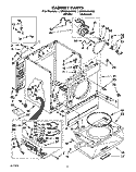 CABINET Diagram and Parts List for LGP6646AW0  Whirlpool Dryer