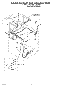 DRYER SUPPORT AND WASHER Diagram and Parts List for LTE5243DQ3  Whirlpool Washer Dryer Combo