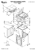 TOP AND CABINET PARTS Diagram and Parts List for WTW6200SW0  Whirlpool Washer