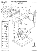 TOP AND CONSOLE PARTS Diagram and Parts List for LGQ8000JQ5  Whirlpool Dryer