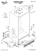 CABINET PARTS Diagram and Parts List for 6GS2SHQXRQ00  Whirlpool Refrigerator